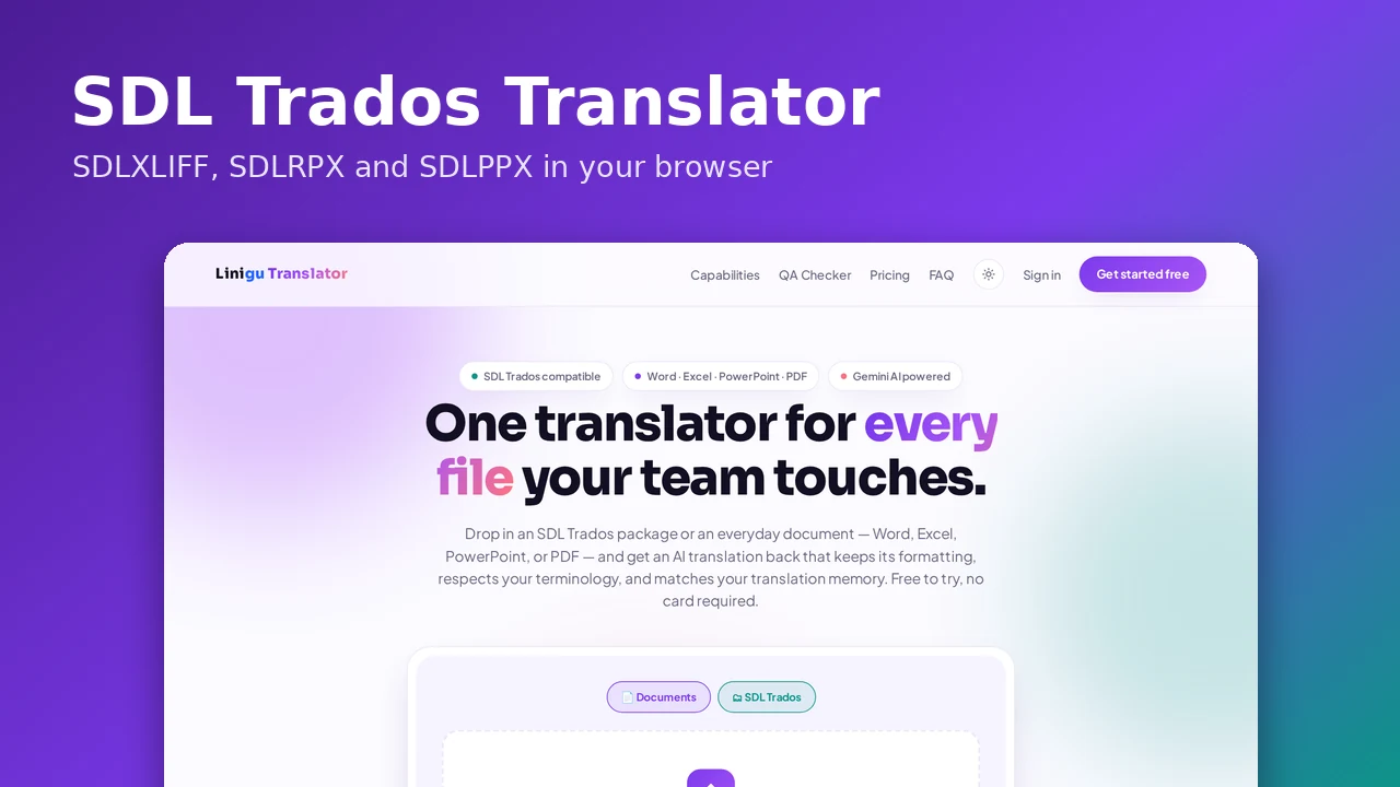 Traduire des fichiers SDL Trados (SDLXLIFF) en ligne, sans licence Studio