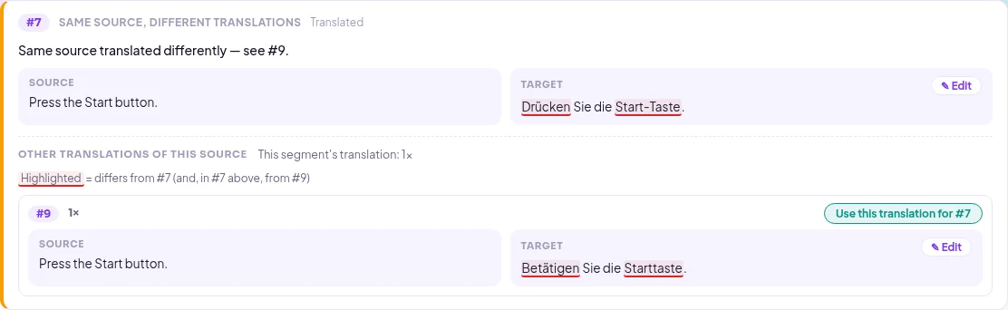Inkonsistens: Press the Start button oversatt én gang som Drücken Sie die Start-Taste og én gang som Betätigen Sie die Starttaste